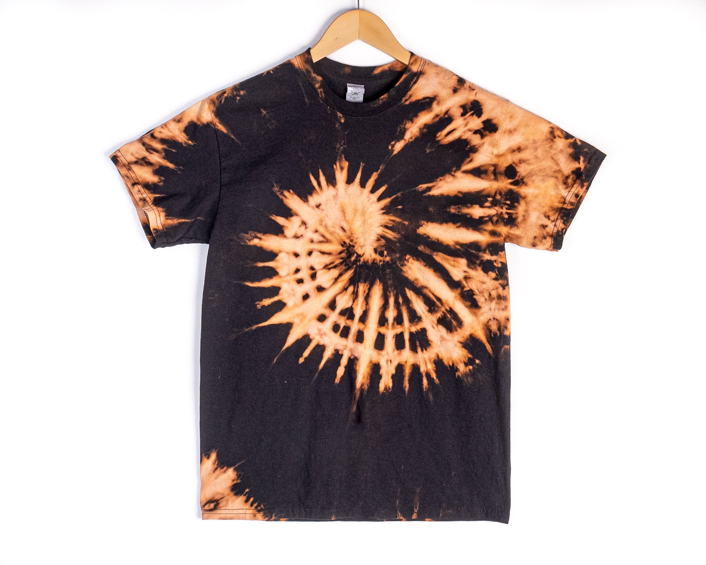 Reverse Black Spiral Tie Dye Bleach Tie Dye Spiral Tie Dye Etsy