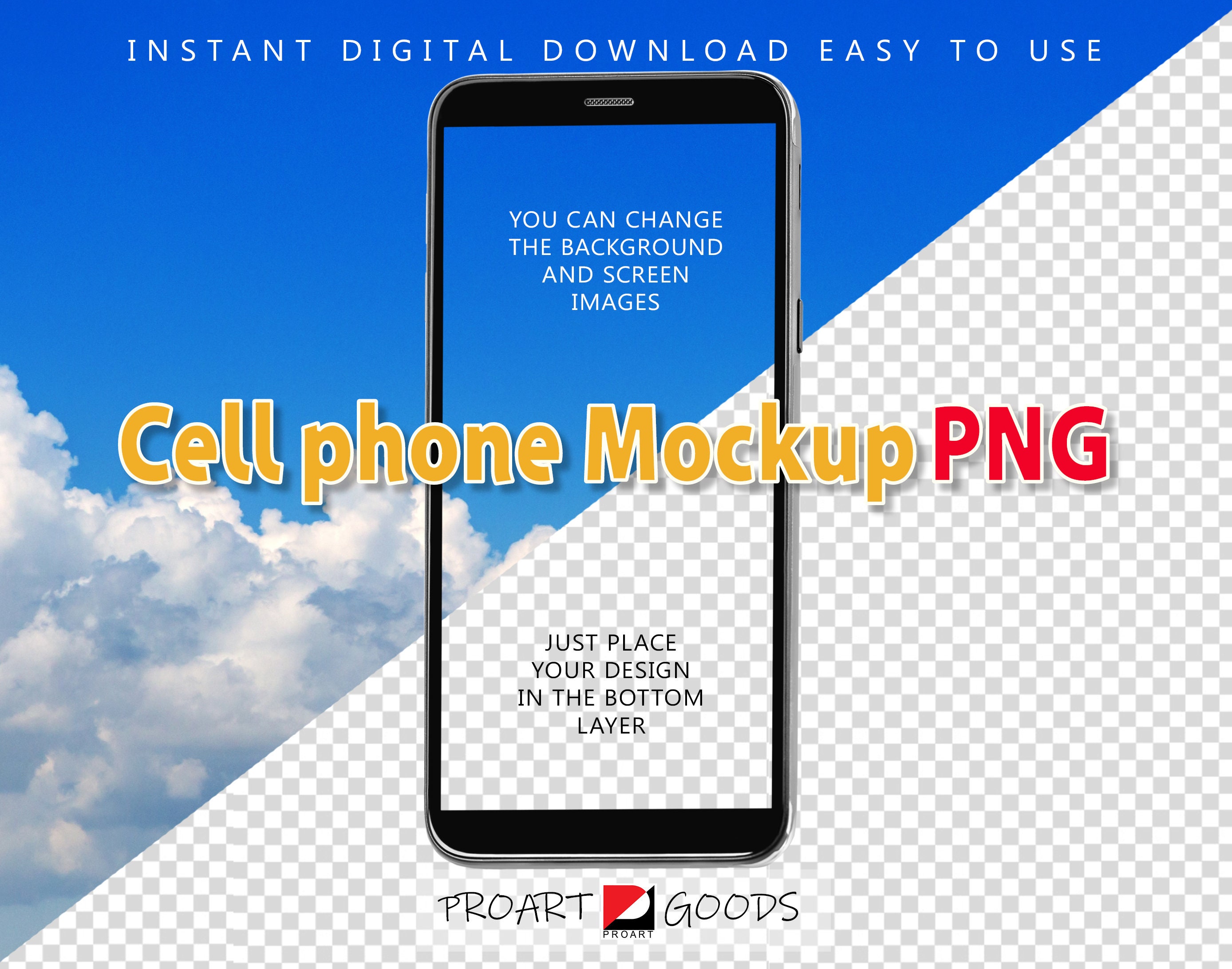 Cell Phone Mockup. Smartphone Phone Mockup Mobile Phone - Etsy UK