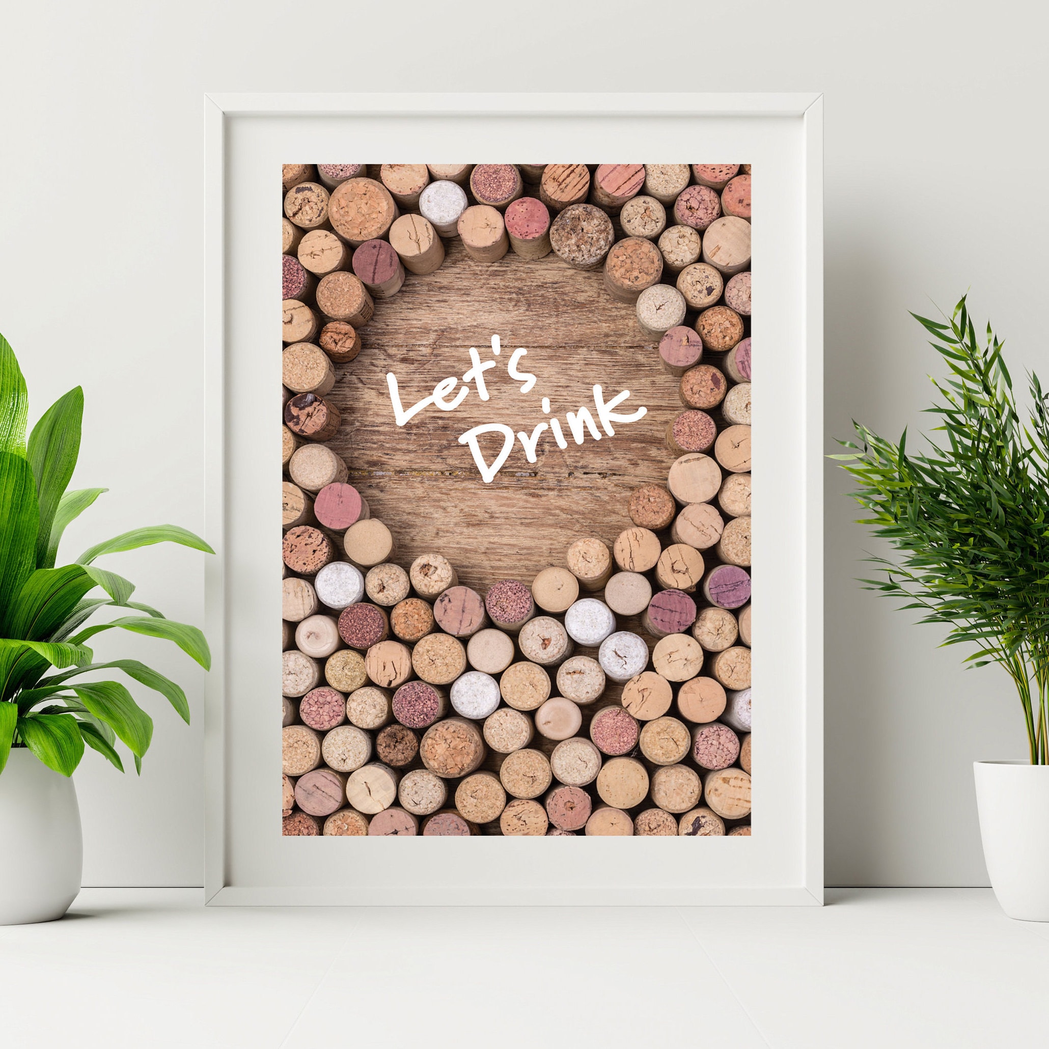 Lets Drink Wine Wall Art Alcohol Print Home Decor Bar Art Etsy