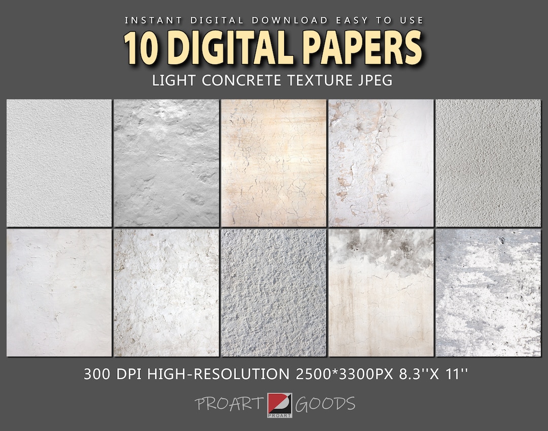 Light Concrete Digital Paper, Concrete Backdrop, Printable Concrete ...