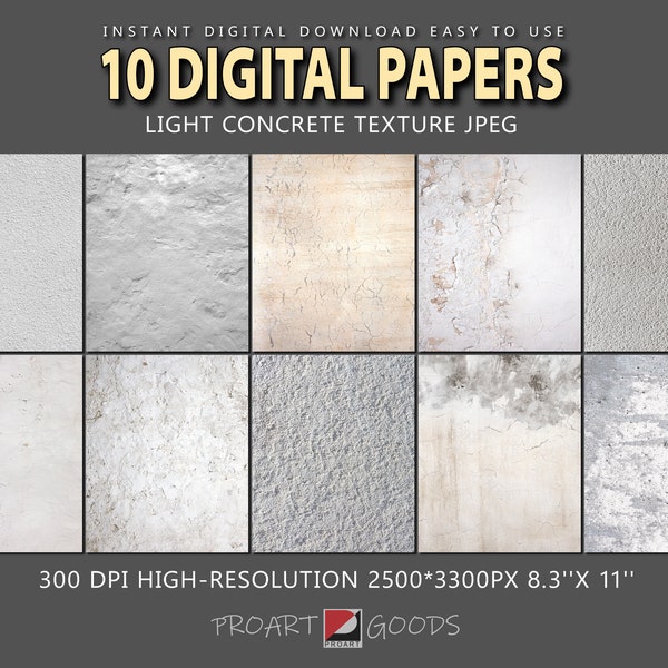 Light Concrete Digital Paper, Concrete Backdrop, Printable Concrete Background, Stone  Scrapbook Paper, Texture Background ,digital paper
