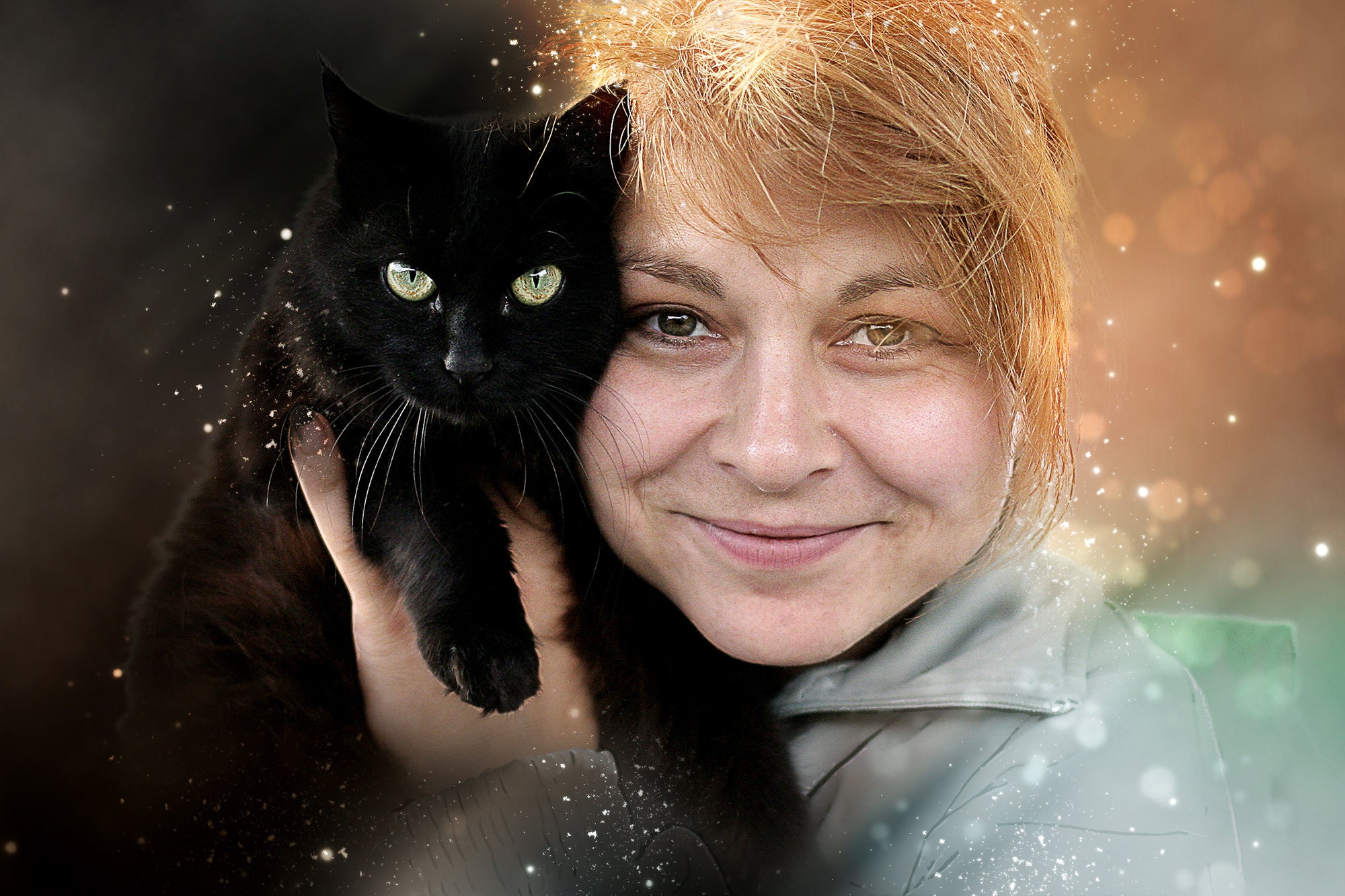 Pet Owner Portrait Custom Art Pet Portrait Pet Lover Gift Etsy