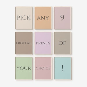 Pick Your Own 9 Digital Prints - Pick Any 9 Prints, Custom Gallery Wall, Printable Wall Art, Gallery Wall Art, Custom Wall Art, Set of 9