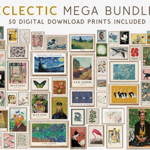 Eclectic Gallery MEGA BUNDLE 50 Digital Download Prints, Gallery Wall Set, Eclectic Wall Art, Eclectic Home Decor, Maximalist Print Set