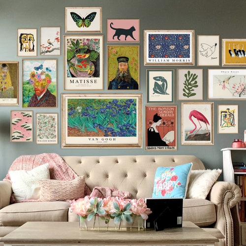 Eclectic Gallery Wall Art Set of 10 Maximalist Wall Art Etsy
