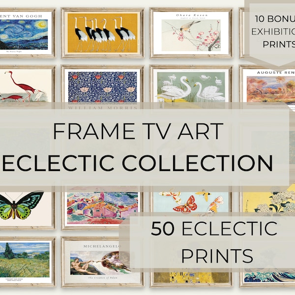 Samsung Frame TV Art Set Eclectic Mega Bundle, Gallery Wall Print Set, Eclectic Wall Art for Frame TV, Digital Art Download