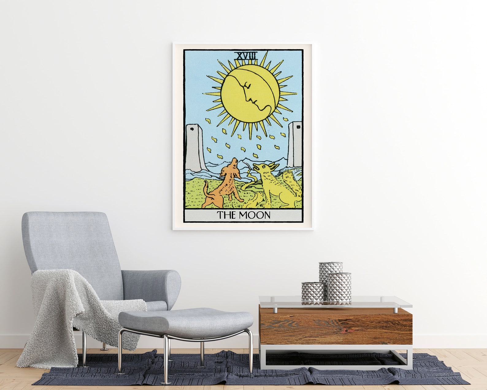 The Moon Tarot Card Print Tarot Cards Printable Wall Art - Etsy
