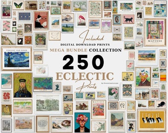 Printable 250 Eclectic Gallery Wall Set MEGA BUNDLE Art Prints, Eclectic Wall Art, Maximalist Decor, Exhibition Poster Set