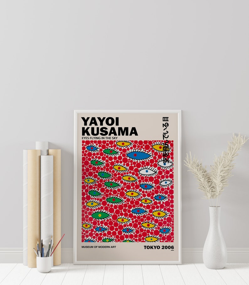 Yayoi Kusama Print Yayoi Kusama Poster Printable Wall Art Etsy
