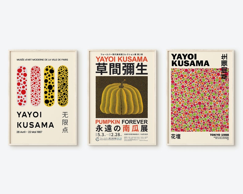 Yayoi Kusama Poster Set of 12 Gallery Wall Set Yayoi Kusama - Etsy