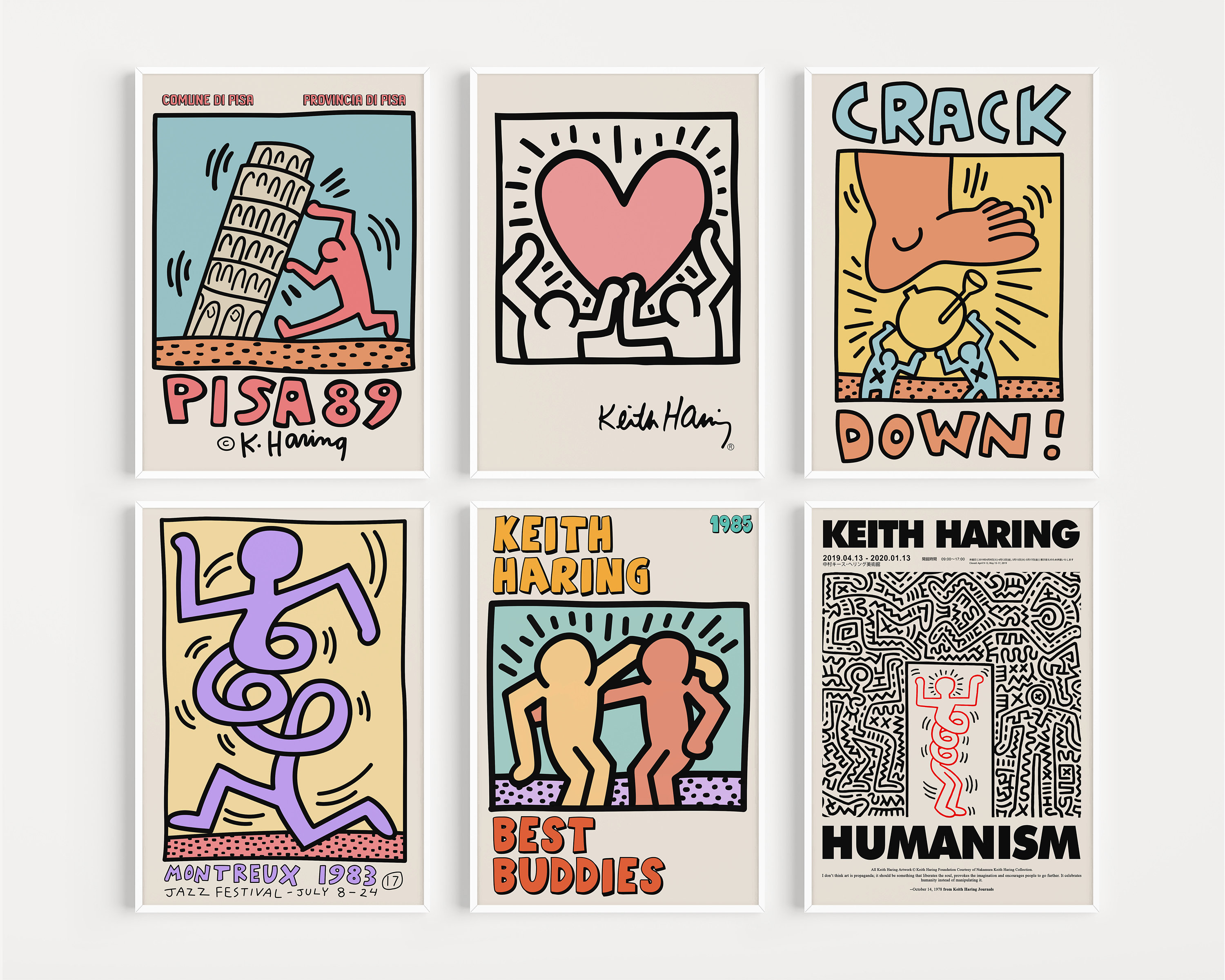 Keith Haring Set of 6 Prints, Gallery Wall Set, Keith Haring Poster, …
