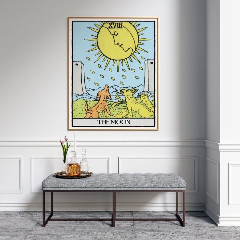 The Moon Tarot Card Print Tarot Cards Printable Wall Art - Etsy