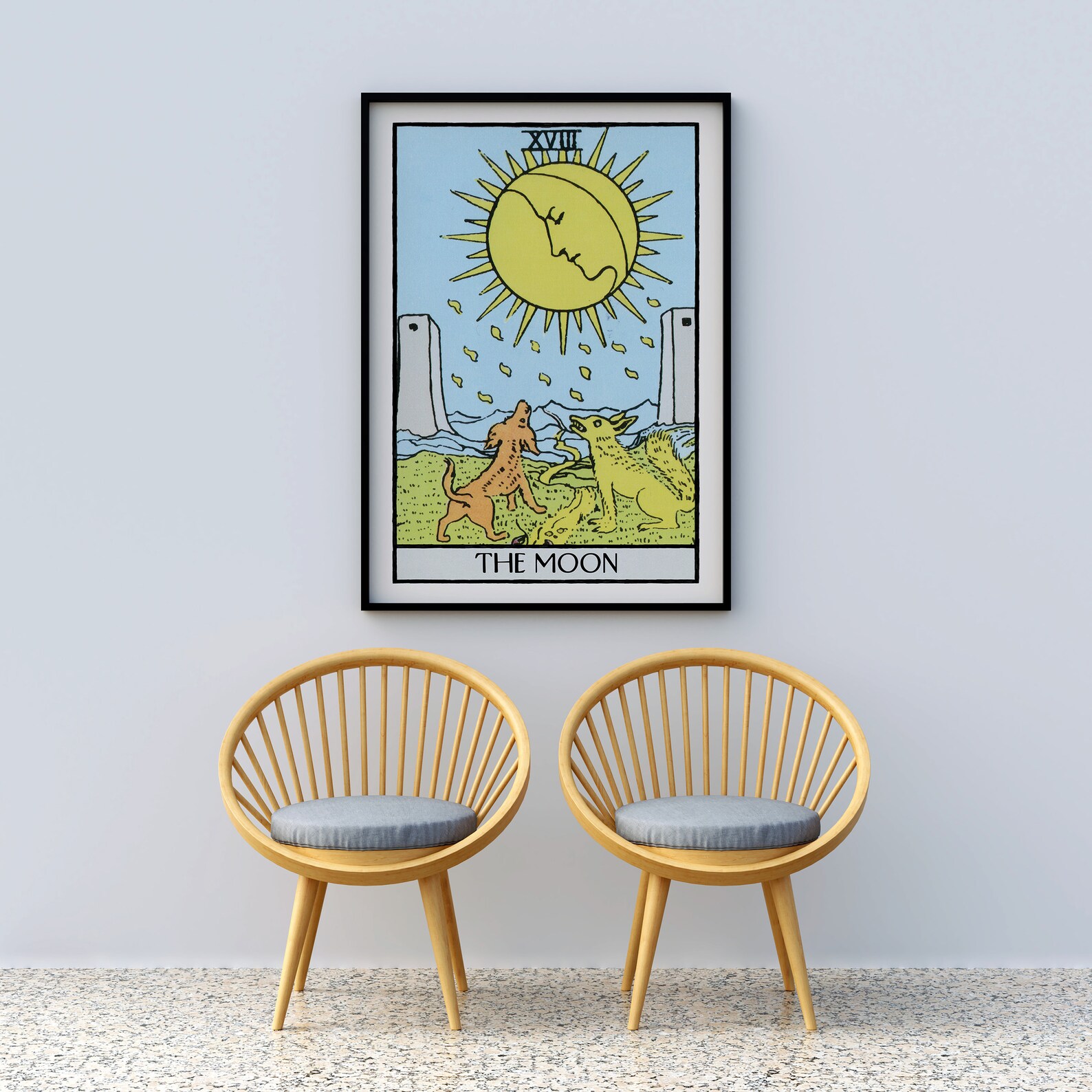 The Moon Tarot Card Print Tarot Cards Printable Wall Art - Etsy