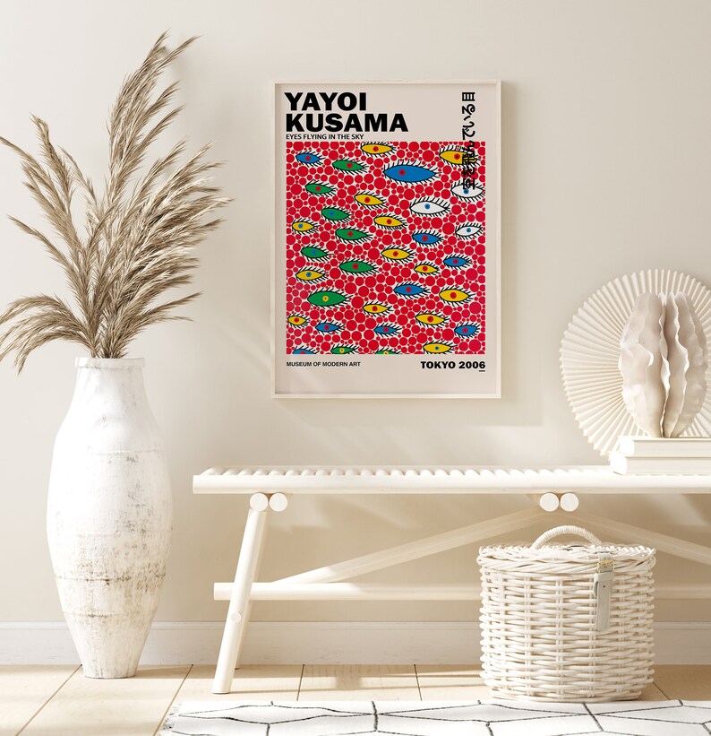 Yayoi Kusama Print Yayoi Kusama Poster Printable Wall Art Etsy