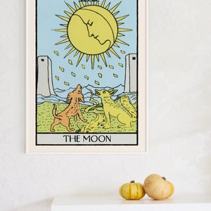 The Moon Tarot Card Print, Tarot Cards, Printable Wall Art, Astrology ...