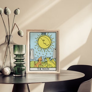 The Moon Tarot Card Print, Tarot Cards, Printable Wall Art, Astrology ...