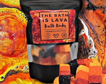 The bath is LAVA - Fizzy Bath Bomb Rocks - Volcano Gift Kids Boy Girl Gift Body Skin Care
