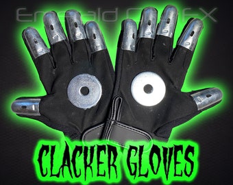 Professional Metal Clacker Gloves | Haunted House, Halloween & Cosplay Scare Accessories