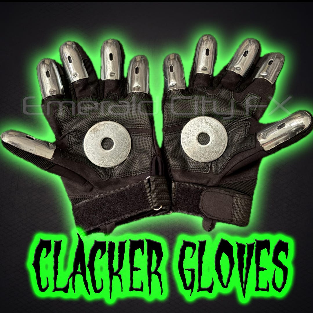 Metal Tactical Clacker Gloves for Halloween, Haunted House
