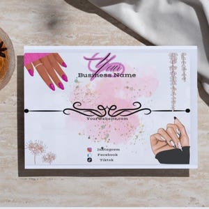 Pressione o modelo de exibição de unhas em papel cartão para manicure, mãos, imagem digital para download