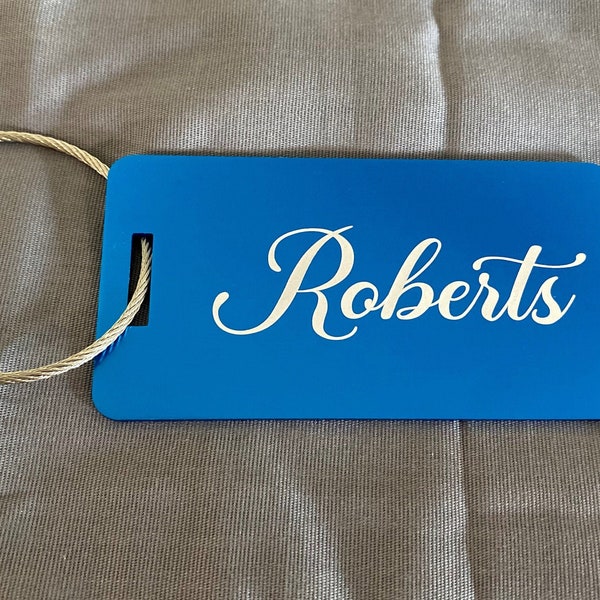 METL Personalized Luggage Tag with Last Name, Aluminum, Laser Engraved | Personalized Luggage Tag | ***FREE SHIPPING***