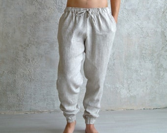 UNDYED LINEN pants for Men, Men's pants linen, Sustainable pants, Linen pants men, Casual pants men, Breathable linen pants, Organic pants