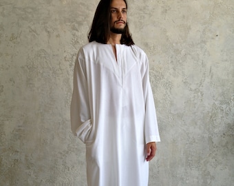 Luxury LINEN THOBE, Men's Linen KAFTAN, Handmade Thobe, Linen Jalabia Men, Pure Linen Kaftan Men, Organic Flax Kaftan, Natural Linen Thobe