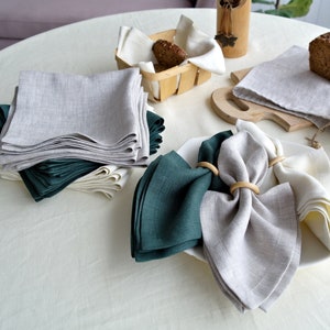 Linen Napkins, 15 COLORS, Organic Linen Napkins. European 100% pure linen napkins. Perfect Gift! Dinner Napkins Linen, Linen Wedding Napkins