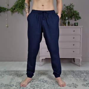 LINEN PANTS for men, Men&#39;s linen pants, Organic linen pants, Casual linen pants, Natural flax pants, Men Yoga pants, Sustainable pants men