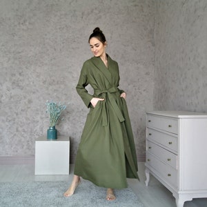 LINEN ROBE for women, Natural linen Robe, Linen Bathrobe, Womens loungewear, Linen Robe, Wrap Dress, Linen Women Homewear, Organic Flax robe