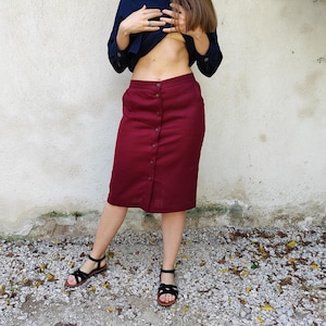 Linen Skirt, Work Summer Skirt, Classic Linen Skirt, Women Linen Skirt Pockets, Button Down Skirt, Organic Flax Skirt, Everyday Linen Skirt