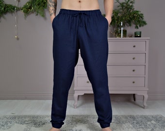 LINEN PANTS for men, Men's linen pants, Organic linen pants, Casual linen pants, Natural flax pants, Men Yoga pants, Sustainable pants men