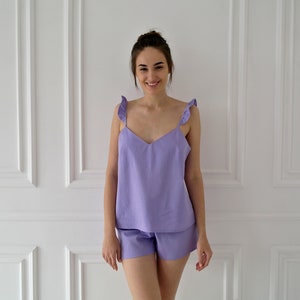 LINEN PAJAMAS WOMEN, Linen pj women, Flax Pajamas, Linen pyjamas, Women&#39;s Pajamas, Linen nightwear, Linen Sleepwear, Valentine&#39;s Day Gift