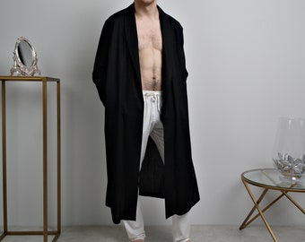 LINEN ROBE for MEN, Handmade Linen Robe, Men robe, Linen robe, Linen loungewear, Men&#39;s Flax Robe, Handmade robe, Bestman Robe, Gift for Him