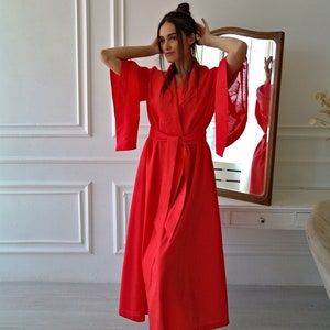 Magic LINEN ROBE Women, Woman Maxi Kimono Robe, Gift for Her, Handmade Linen robe,  Japanese Kimono robe, Maxi Linen robe, Organic Flax Robe