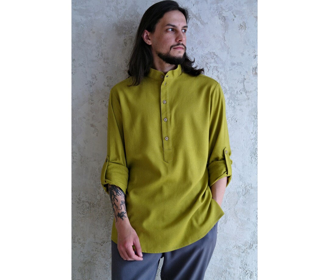 Natural Linen Shirt for Men Men's Linen Shirt Organic Etsy