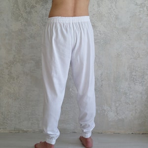 Casual LINEN PANTS for men, Men's linen pants, Linen Loose pants, Organic flax pants, Yoga pants men. Gift for Him Organic linen pants image 3