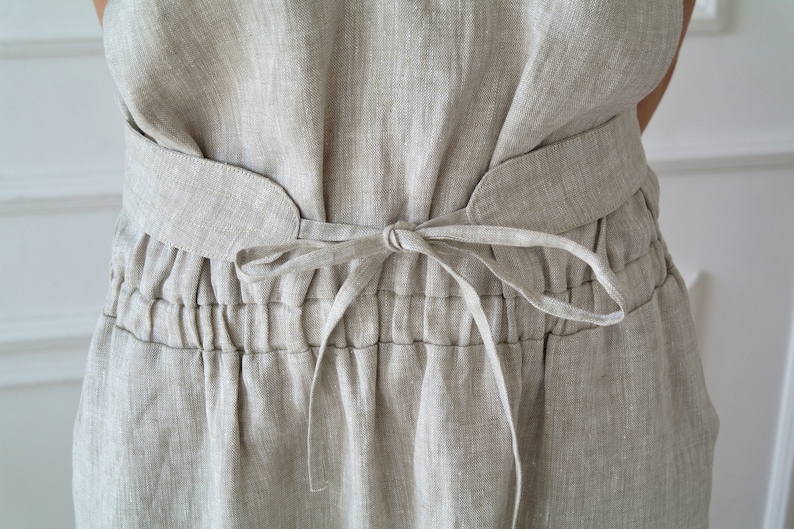 Pure Undyed LINEN DRESS, Linen tunic dress, Linen kaftan, Maxi linen dress, Linen dress women, Gray linen dress, Natural linen slip dress image 6