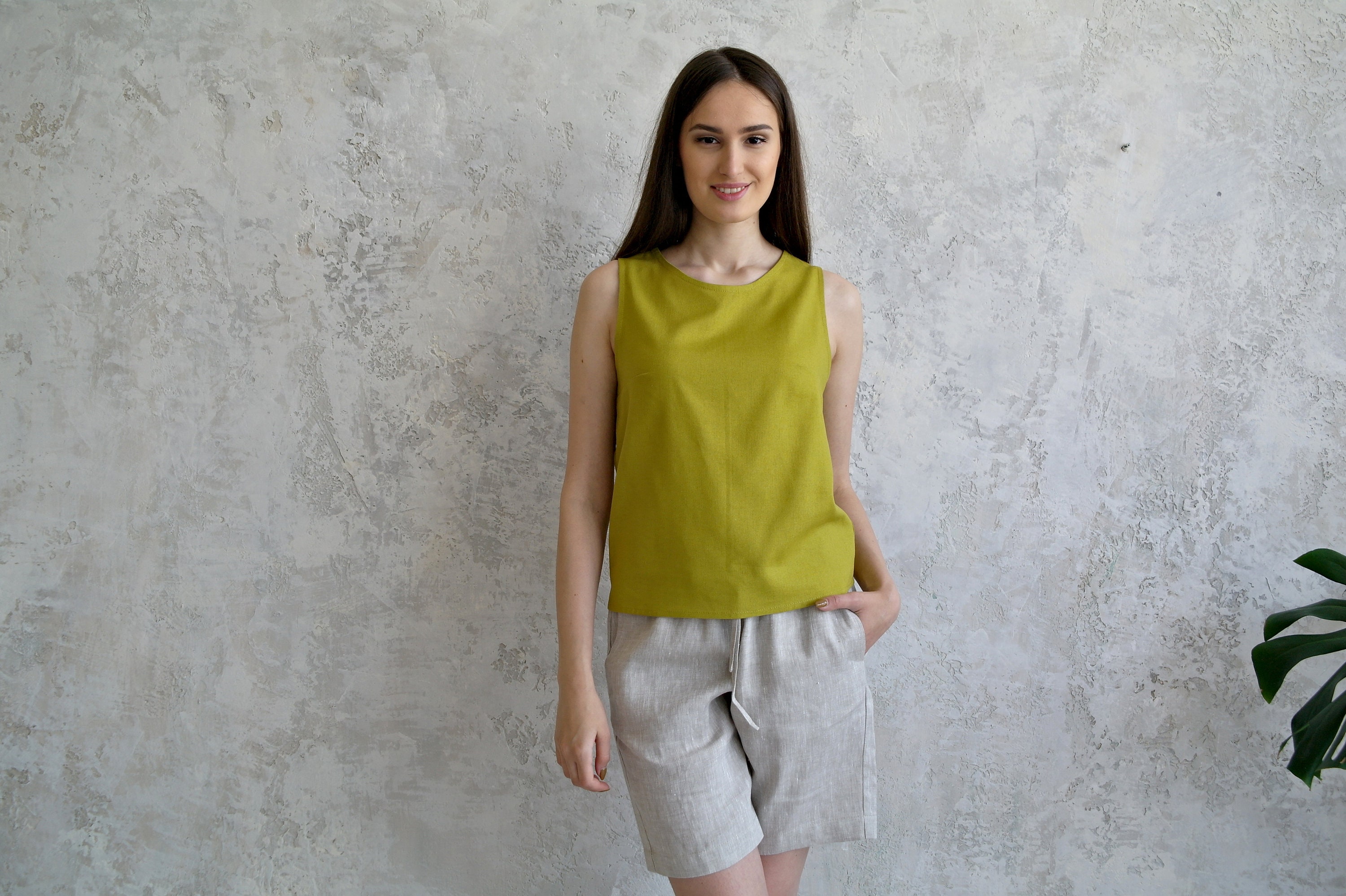 Women's LINEN Tees Linen TOP Women Linen Tank Top Basic - Etsy UK