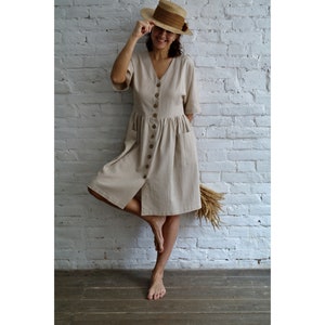 LINEN DRESS, Linen dress women, Loose linen dress, Handmade linen dress, Organic Linen Dress, Midi linen dress, Soft linen dress, Flax dress