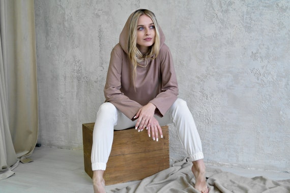 Linen hoodie women's deals
