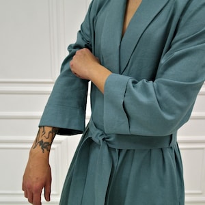 HANDMADE LINEN ROBE for men, Natural linen lounge wear, Men's Flax Robe, Men linen robe, Handmade bathrobe, Men's robe, Gift for Him