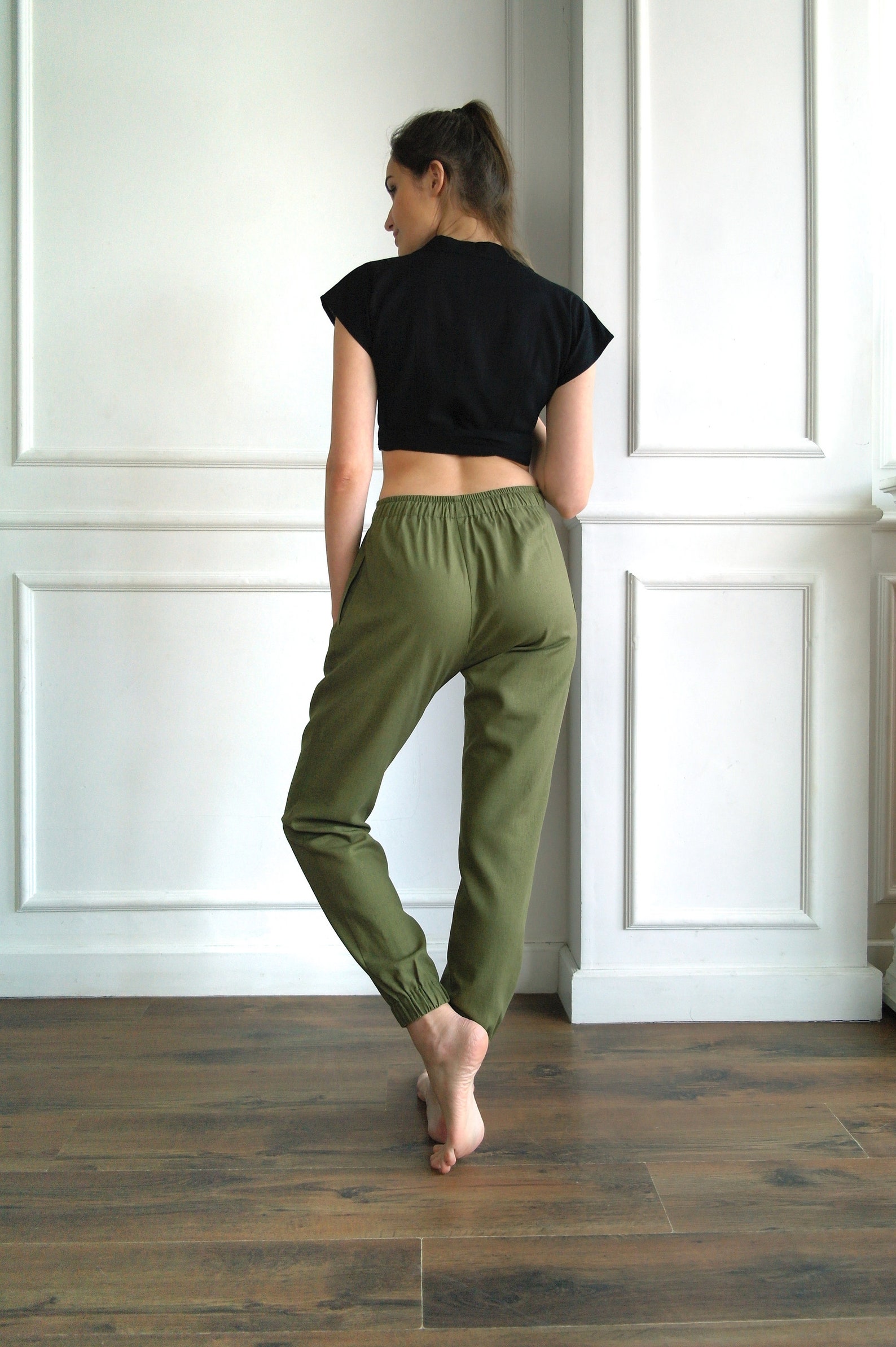 WOMEN LINEN PANTS cappuccino yoga pants for women. Light Etsy