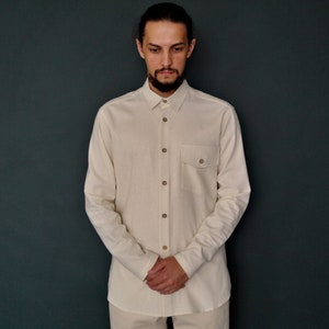LINEN SHIRT for MEN, Point collar Linen shirt, Mens Button down Shirt, Men Classic shirt, Man flax shirt, Elegant linen shirt, Gift for Him
