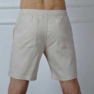LINEN SHORTS for MEN with 4 pockets, Men linen shorts, Light shorts with elastic waist and drawstring. Summer flax shorts. Gift for Him!