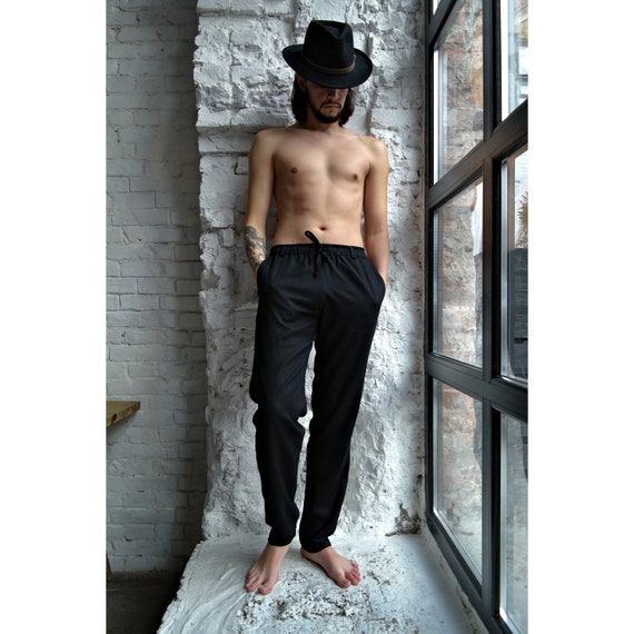 MEN'S LINEN PANTS, Linen Pants Men, Black Pants, Handmade Pants