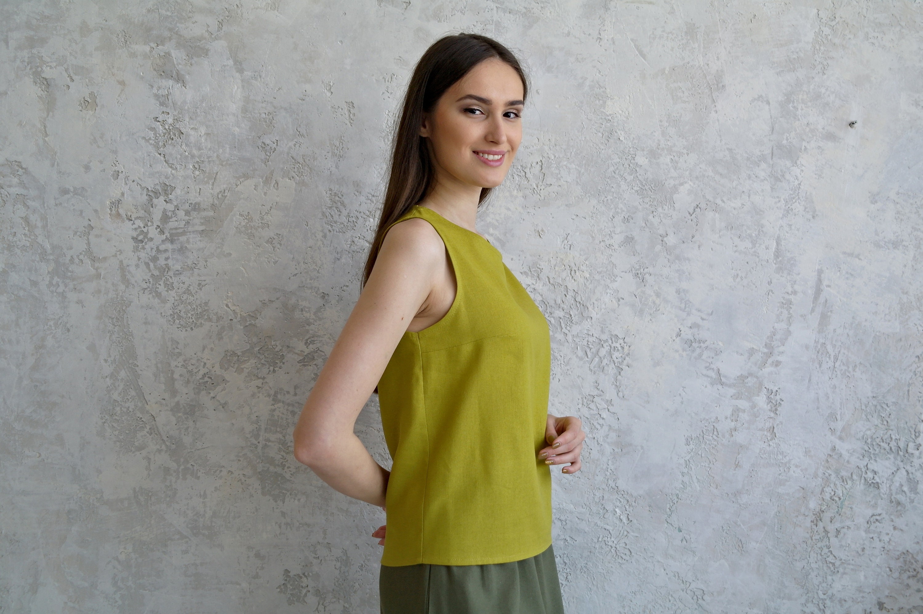 Women's LINEN Tees Linen TOP Women Linen Tank Top Basic - Etsy UK