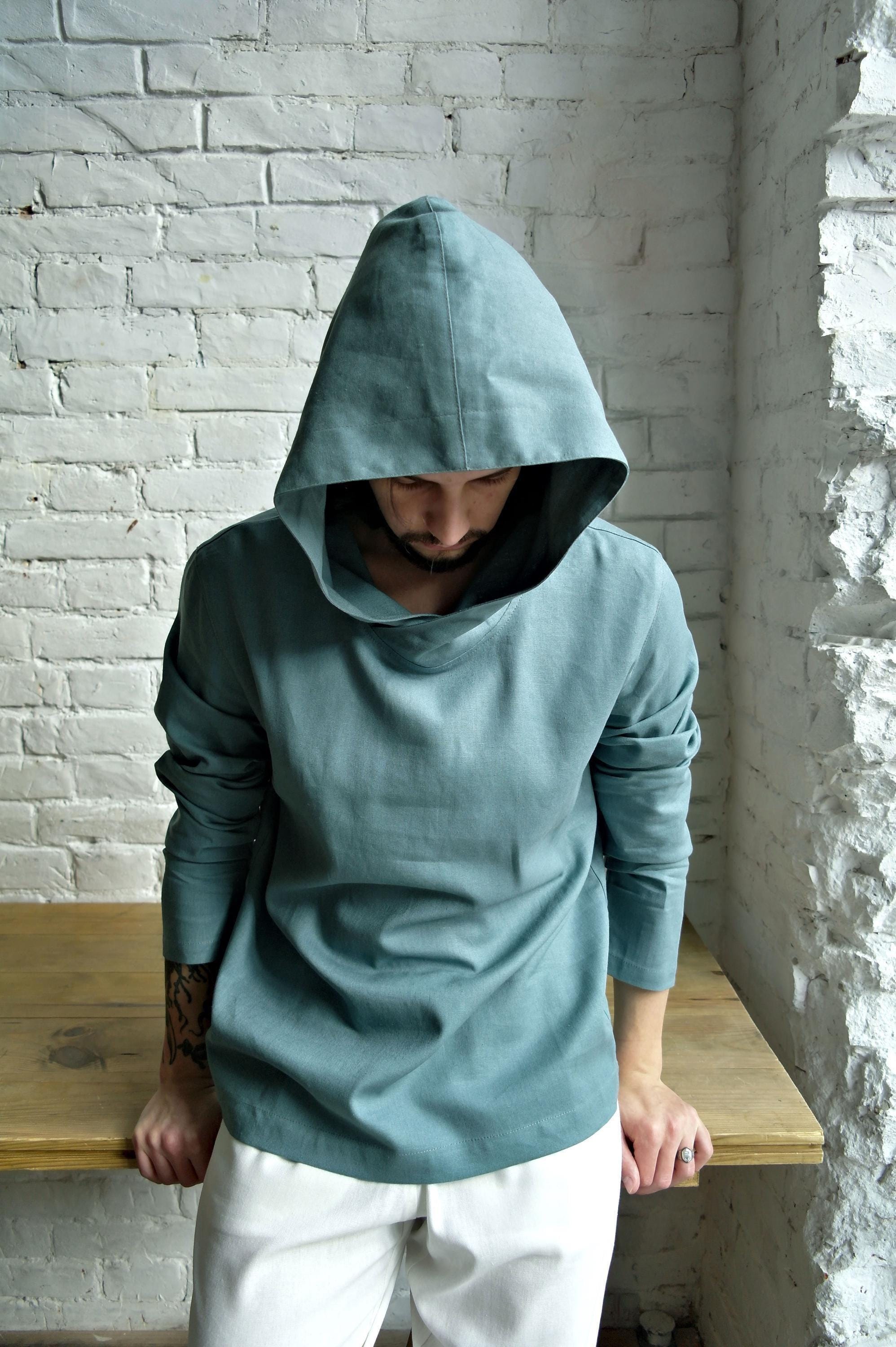 MEN'S LINEN HOODIE, Linen sweatshirt, Linen loungewear, Menshirt, Shirt for men, Linen shirt, Linen Hoodie, Gift for him, Organic Flax shirt