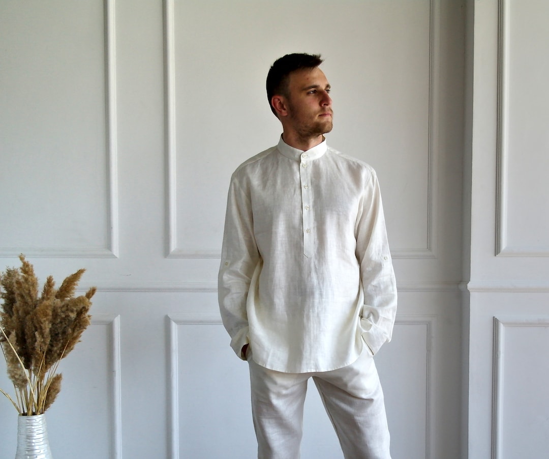 【COSYHARU】Natural linen shirt Summer Linen Shirt - COSYHARU | 60% - Asian Fashion Online Store