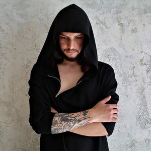 MEN&#39;S LINEN Shirt, Mens HOODIE with zipper, Linen sweatshirt, Linen loungewear, Linen shirt for Men, Linen Hoodie, Gift for him, Flax shirt